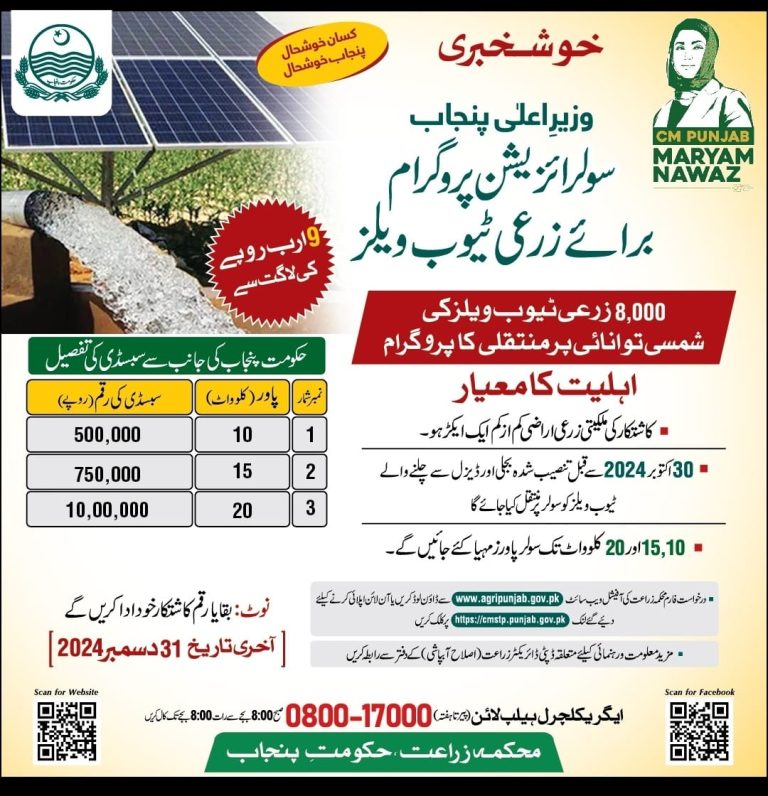 Chief Minister’s Program for Solarization of Agriculture Tubewells in Punjab